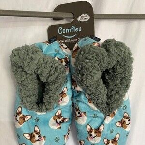 Comfies "It's Like Walking on Clouds" OneSize Fits Most Slipper with Welsh Corgi